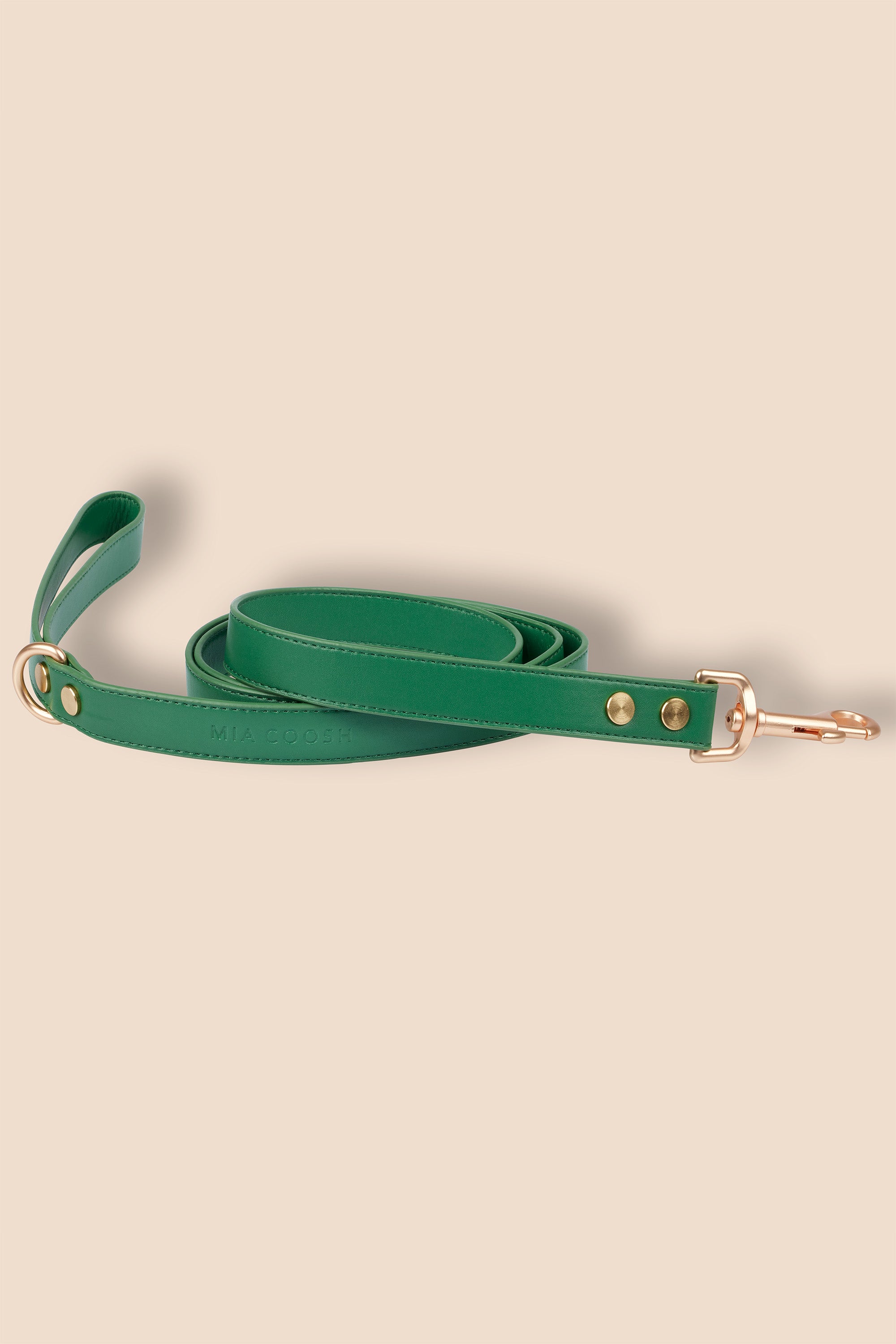 MIA COOSH Lead from Vegan Microfibre Leather with Matte Gold Hardware in Emerald Green