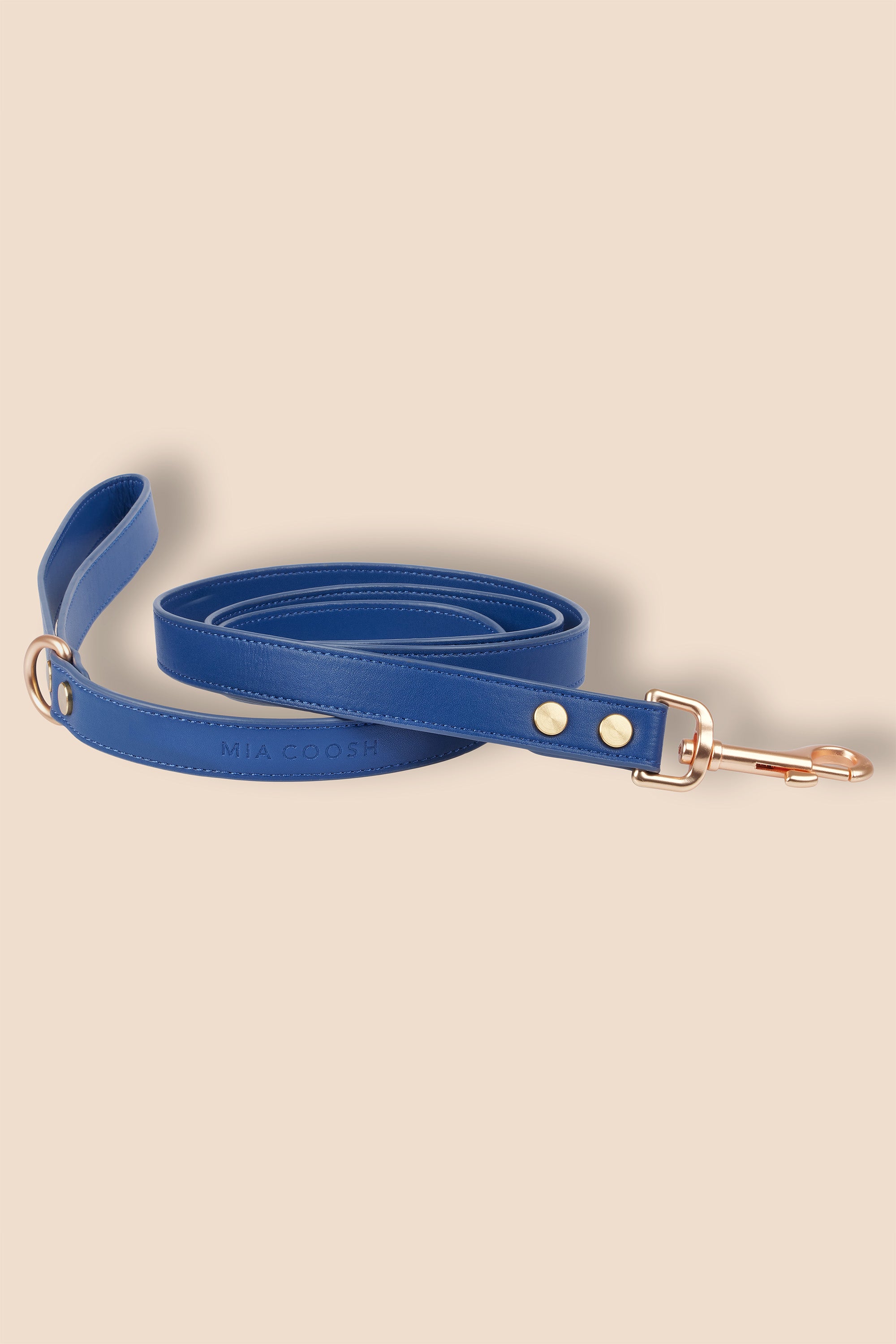 MIA COOSH Lead from Vegan Microfibre Leather with Matte Gold Hardware in Navy Blue