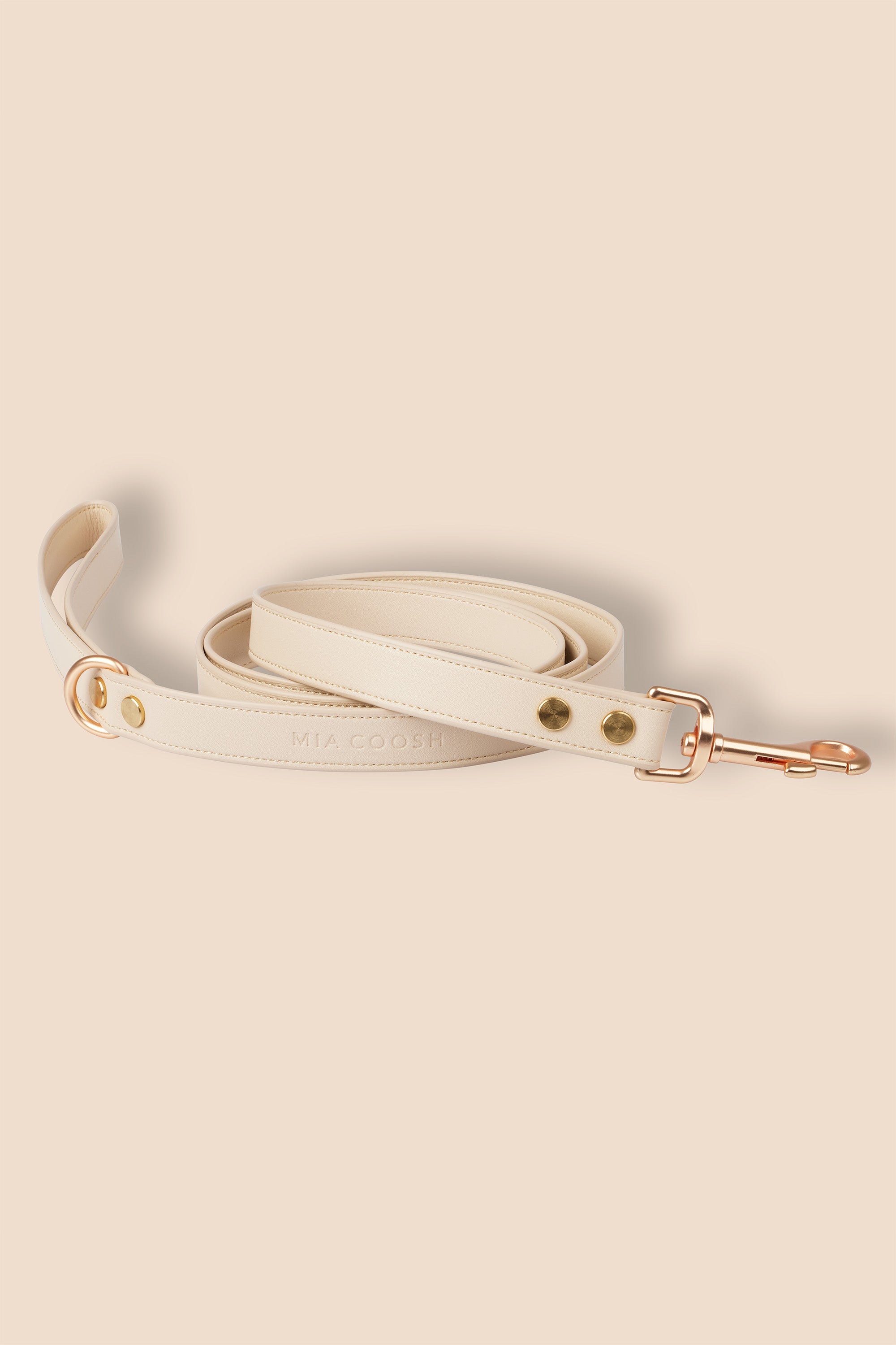 MIA COOSH Lead from Vegan Microfibre Leather with Matte Gold Hardware in Vanilla Cream